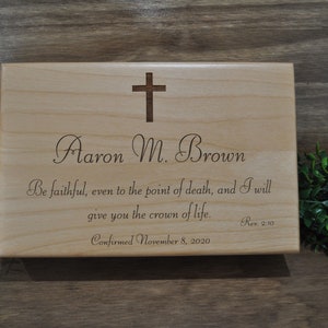 Confirmation Gift ~ Graduation Gift ~ Communion Gifts ~ Gift For Godchild ~ Bible Verse Gift ~ Keepsake Box ~ Gift For Young Man ~ Valet Box