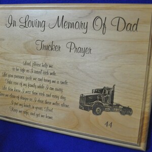 Truck Driver Gift In Loving Memory Memorial Gift Sympathy Gifts Engraved Sympathy Gift Trucker Gift Truck Driver Memorial image 3