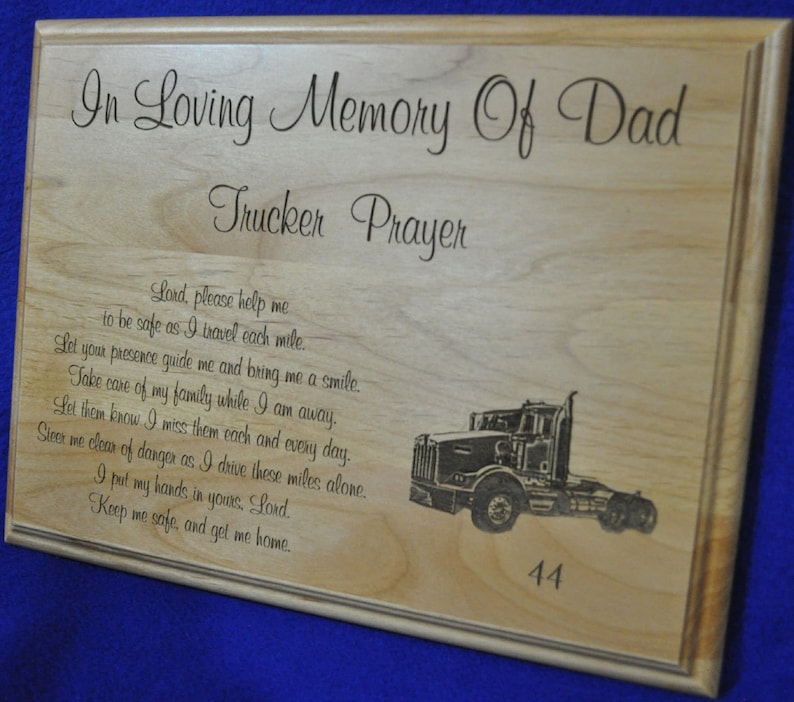 Truck Driver Gift In Loving Memory Memorial Gift Sympathy Gifts Engraved Sympathy Gift Trucker Gift Truck Driver Memorial image 3