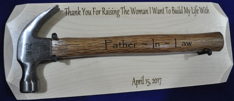 Father In Law Gift Gift For Bride's Dad Bride's Dad Gift For Brides Dad From Groom Engraved Hammer Wedding Gift For Father In Law image 1