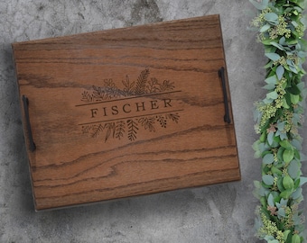 Personalized Serving Tray | Wood Serving Tray | Personalized Wedding Gifts | Serving Tray With Handles | Custom Name Gifts | Breakfast Tray