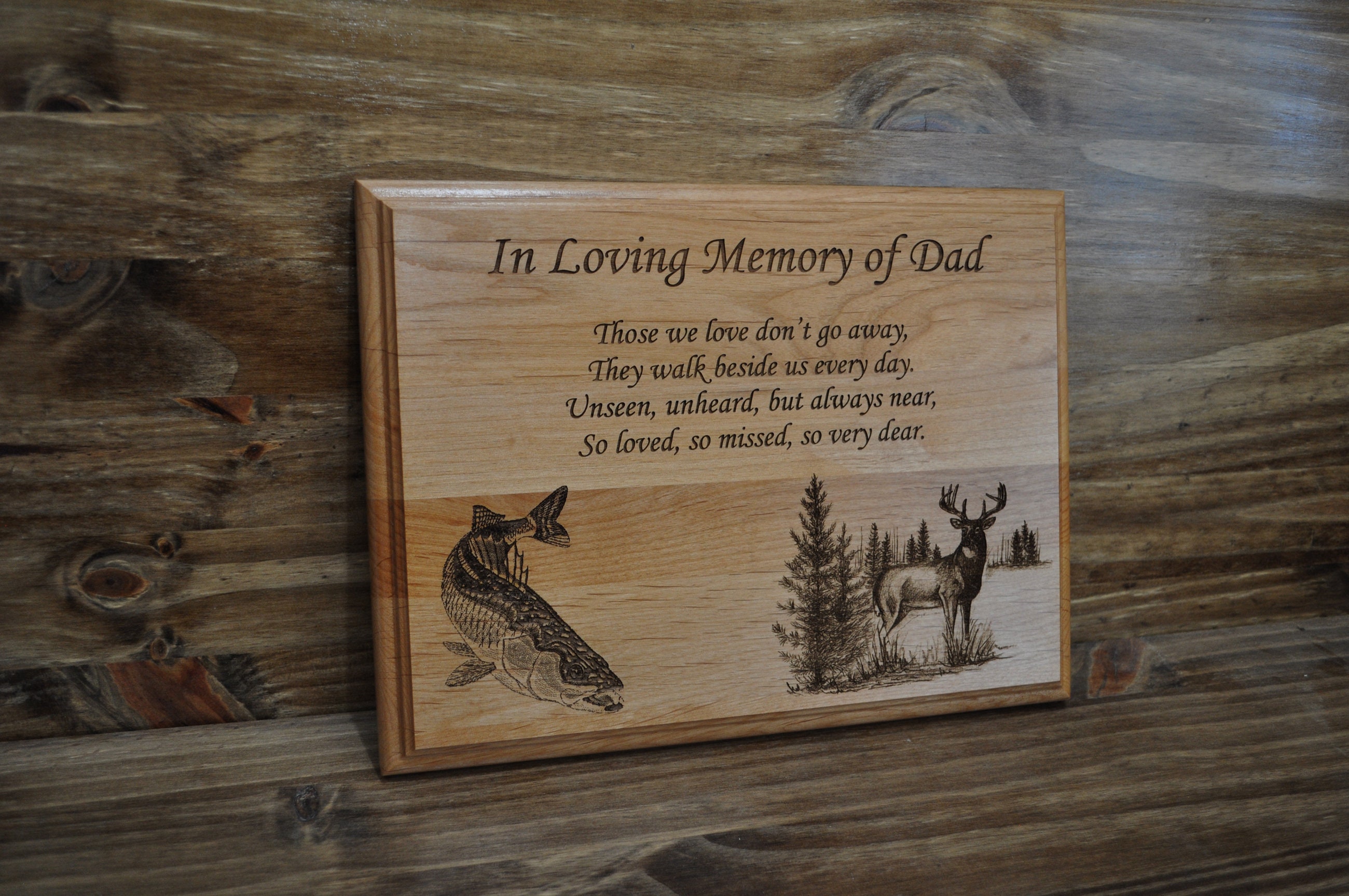 Hunting and Fishing Memorial Gift Sympathy Gift in Loving Memory