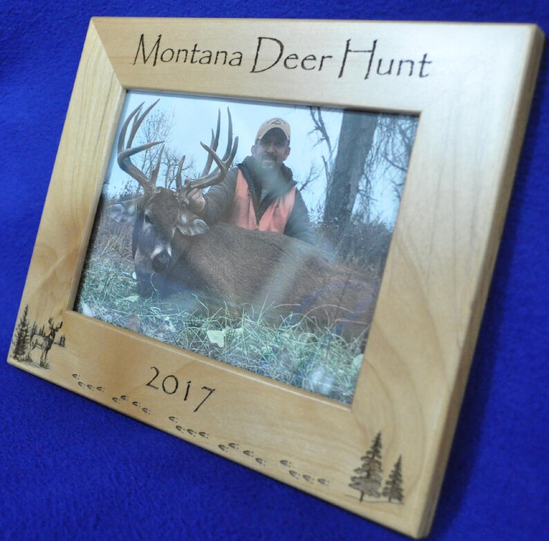 Deer Hunting Hunting Frame Hunting Gift Gift For Hunter Hunting Picture Frame Free Engraving Your State Engraved Whitetail image 4