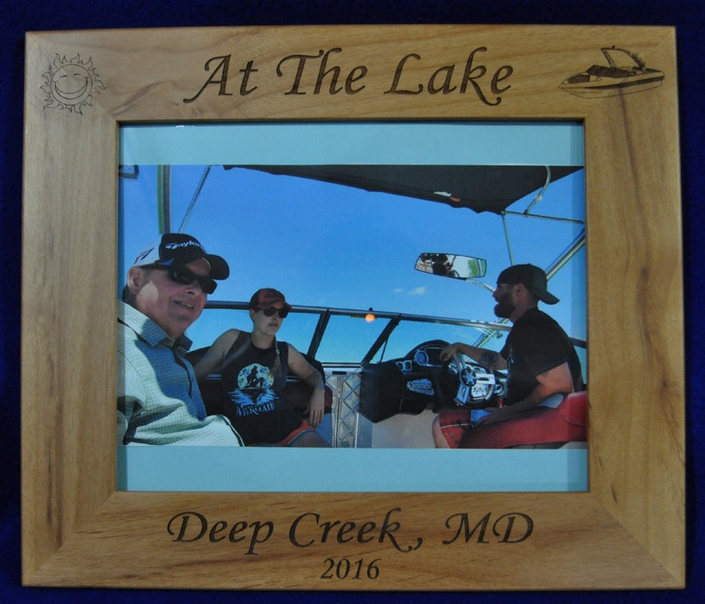 Vacation Frame Lake Picture Frame Gift For Boater Boating Frames Water Skiing Frame Custom Picture Frames Speed Boat Boating image 2