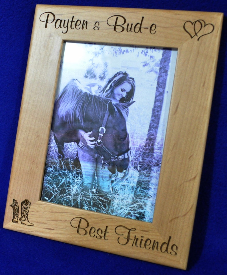 Horse Gift Horse Frame Horses Custom Picture Frame Horse Lover Gift Pet Frame Best Friend Gift Frames Western Frame Pets image 4