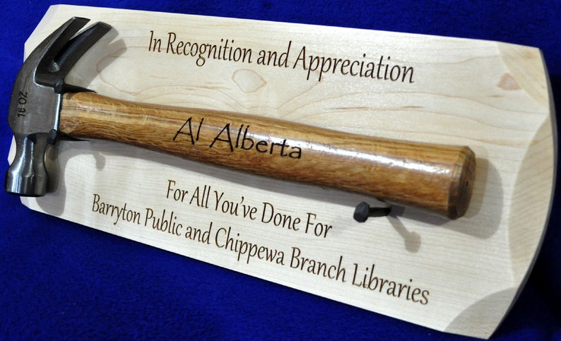 Recognition Gift Appreciation Gift Retirement Plaque Ceremonial Gift Recognition Gifts Hammer Gift Award Appreciation Gifts image 1