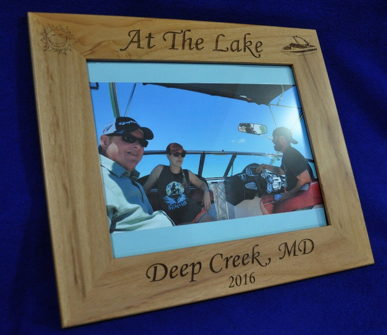 Vacation Frame Lake Picture Frame Gift For Boater Boating Frames Water Skiing Frame Custom Picture Frames Speed Boat Boating image 4