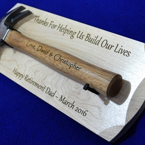 Retirement Gift Hammer Plaque Personalized Hammer Gift Retirement Plaque Ceremonial Gift Gift For Retirement Engraved Retirement image 4