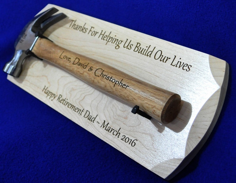 Retirement Gift Hammer Plaque Personalized Hammer Gift Retirement Plaque Ceremonial Gift Gift For Retirement Engraved Retirement image 4