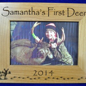 First Deer Frame First Deer Deer Hunting Frame Custom Frames 1st Deer Child's First Deer Frame Wood Engraved Frames Deer USA image 3