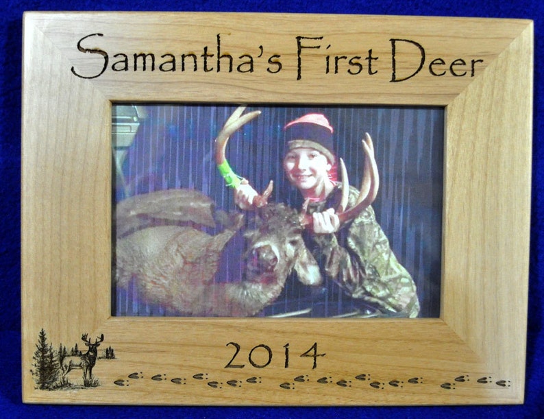 First Deer Frame First Deer Deer Hunting Frame Custom Frames 1st Deer Child's First Deer Frame Wood Engraved Frames Deer USA image 3