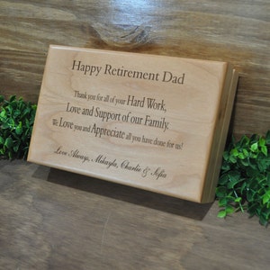 Retirement Gift, Retirement Gift For Dad, Custom Wood Box, Retirement, Engraved Wood Box, Gift For Retirement, Recognition Gifts, Dad Gifts image 3