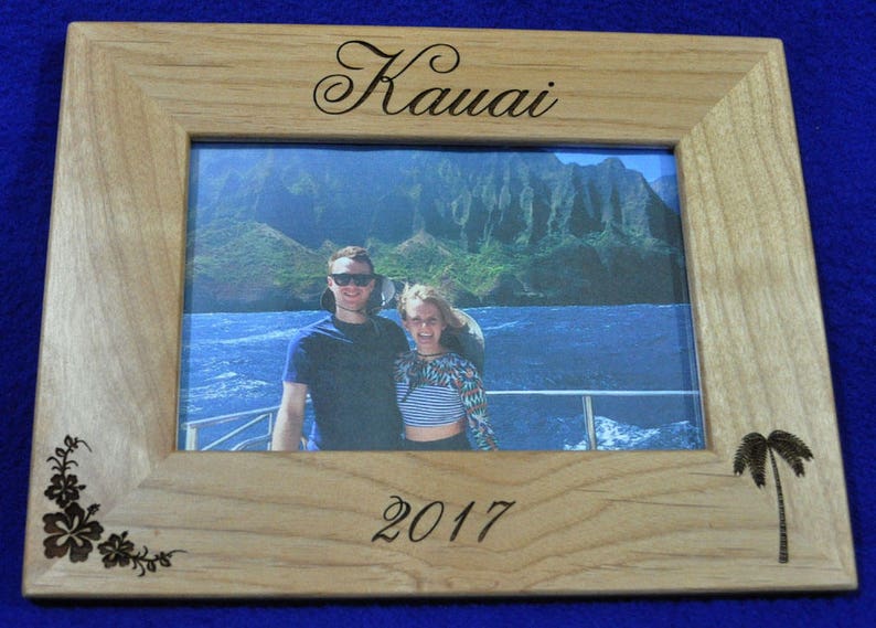 Vacation Frame Vacation Gift Engraved Frame Wedding Gift Honeymoon Frame Custom Frame Picture Frames Personalized Frames image 4