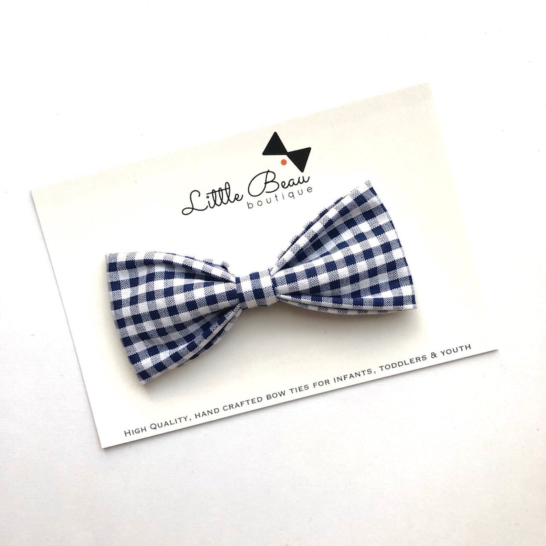 Boys Bow Ties Kids Bows Baby Bow Ties Navy Gingham Bow Ties| Checkered Bow Ties Adjustable Bow Ties Toddler Bow Ties Gifts for Boys
