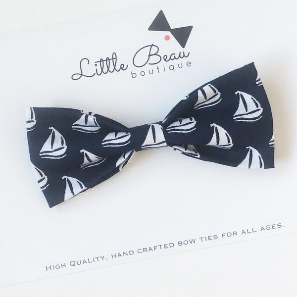 Sail Boat Bow Tie • Boat Theme • Travel Theme • Navy Bow Tie • Boys Bow Ties, Toddler Bow Ties, Kids Bow ties