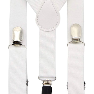 White Suspenders, Kids Suspenders, Age 1-4, Boys Accessories