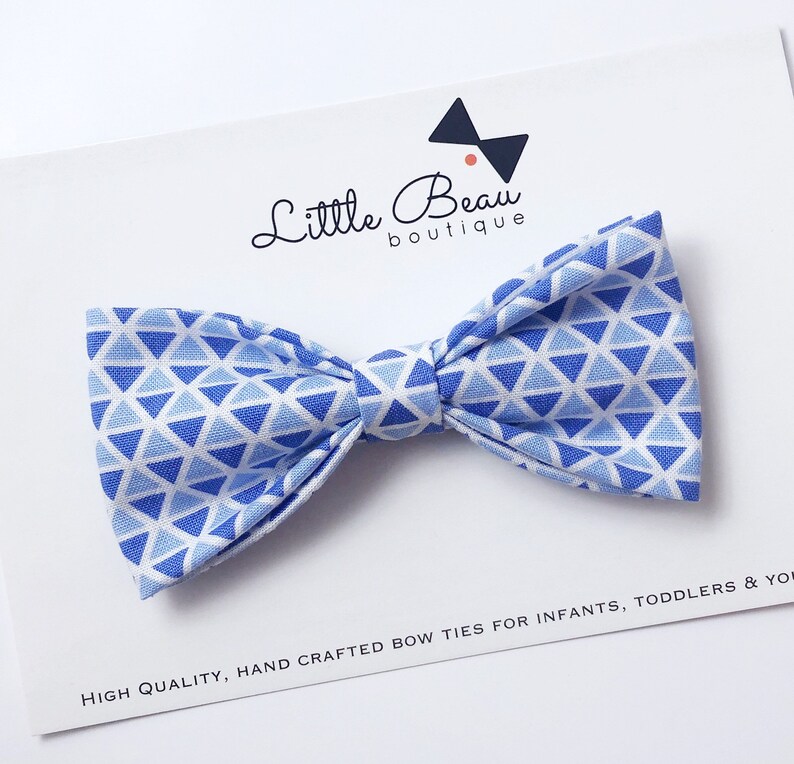 Multi Blue Triangle Bow Tie. Adjustable Bow Tie Boys Bow Tie Etsy