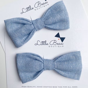 Papillon blu in lino chambray / Papillon blu / Papillon azzurro, Papillon regolabile, Papillon per bambini, Papillon per bambini, Papillon per neonati, Fiocco per bambini
