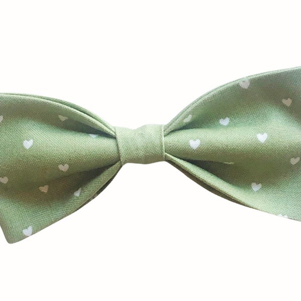 Sage Green Bow Ties | Hearts Bow Ties | Green Bow Ties, Wedding Bow Ties, Kids Bow Ties, Boys Bow Tie, Toddler Bow Tie, Baby Bow Tie
