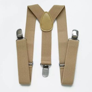 Beige Suspenders, Kids Suspenders, Age 1-4, Boys Accessories