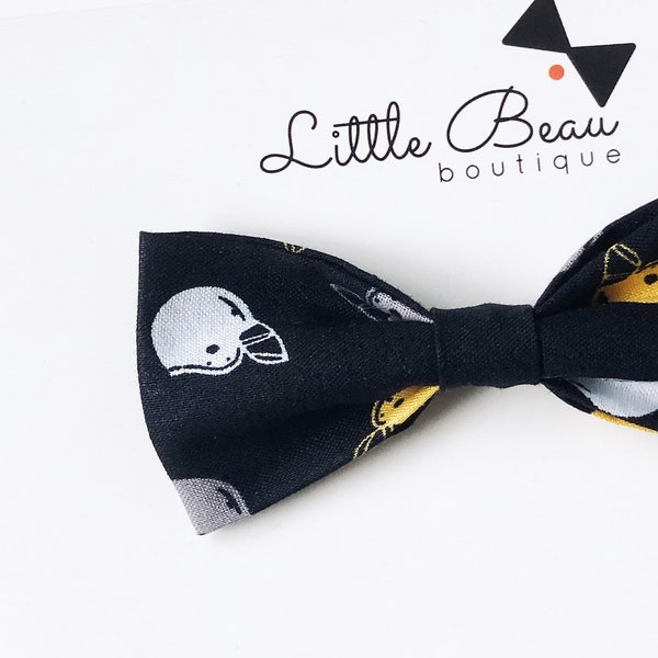 Football Theme Bow Tie. Clip on Bow Tie, Boys Bow Tie, Toddler Bow Tie, Baby Bow Tie