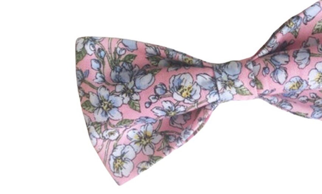 Pink Floral Bow Tie Pink Bow Tie Adjustable Bow Ties, Boys Bow Ties, Toddler Bow Ties, Baby Bow