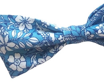 Azul floral lazo de lazo • lazo de lazo marino • lazo de arco ajustable, corbatas de arco de los niños, corbatas de arco de niño, corbatas de arco bebé, corbatas de los niños, corbatas de arco del niño bebé
