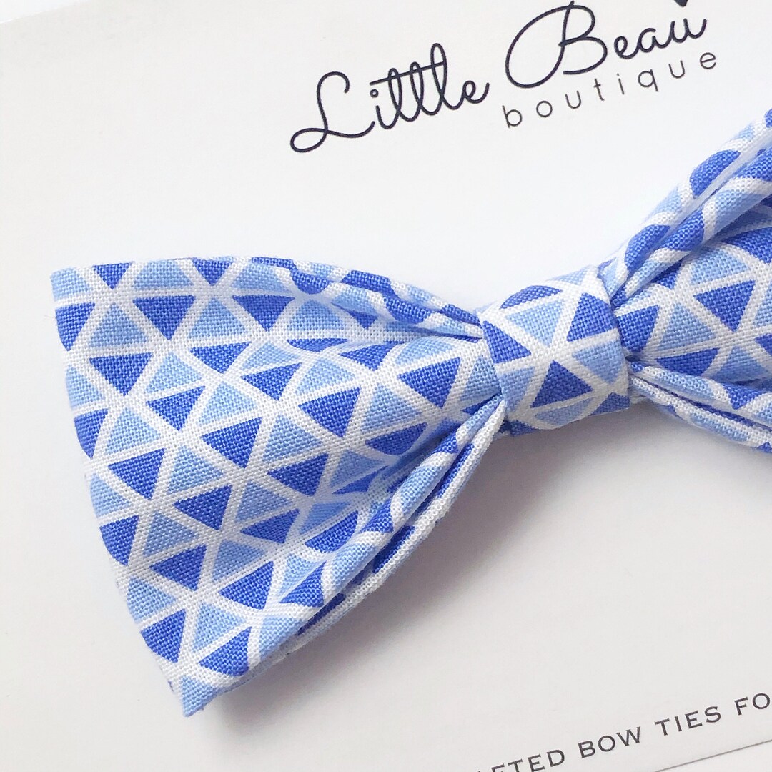 Multi Blue Triangle Bow Tie. Adjustable Bow Tie Boys Bow Tie Etsy