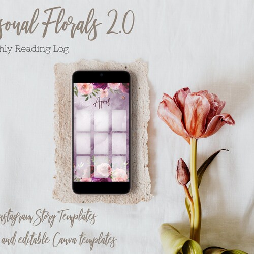 Bookstagram Tbr/wrap up Canva Template Seasonal Florals 2.0 Etsy