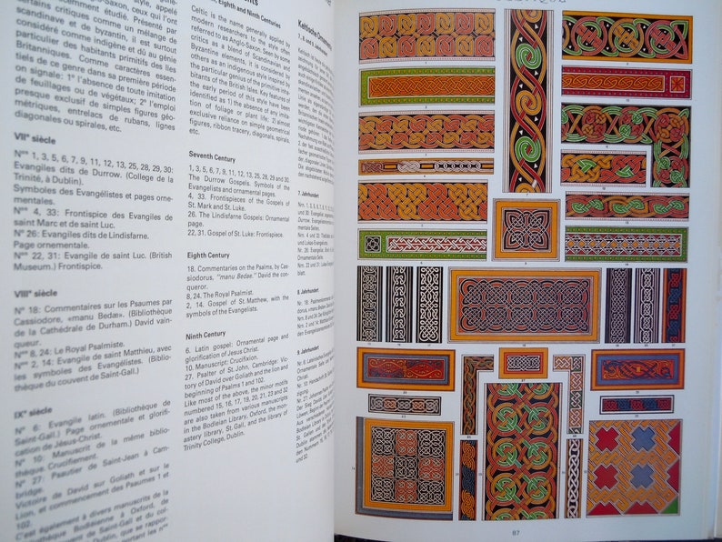 Handbook Of Ornaments In Color Ac Racine Decorative Motifs From The Ancient World Egyptian Indian Persian Middle Ages Full Color Prints - 