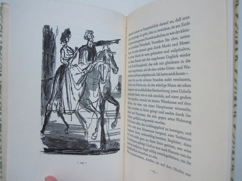 Insel Bücherei Goethe Novelle Wood Engravings by Imre Reiner German Language Hardcover Book for Collectors image 2