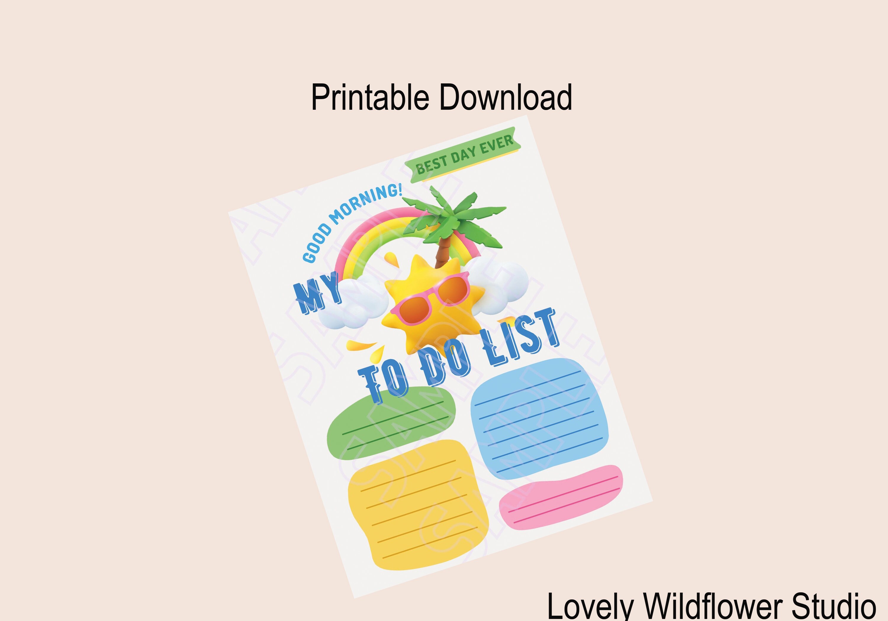 Printable Kids Morning to Do List Planner Printable Digital JPG &amp; PDF ...