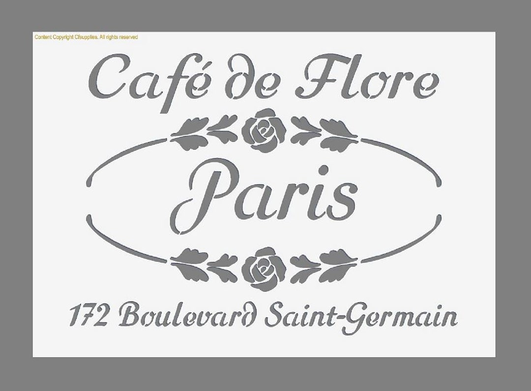 Shabby Chic French Cafe Stencil: Vintage Art Decor (A3/A4/A5) - Etsy