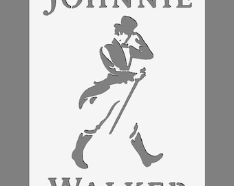 Johnnie Walker Stencil: Reusable Mylar, Painting, Airbrush Decor