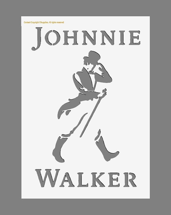 Johnnie Walker Stencil: Reusable Mylar, Painting, Airbrush Decor