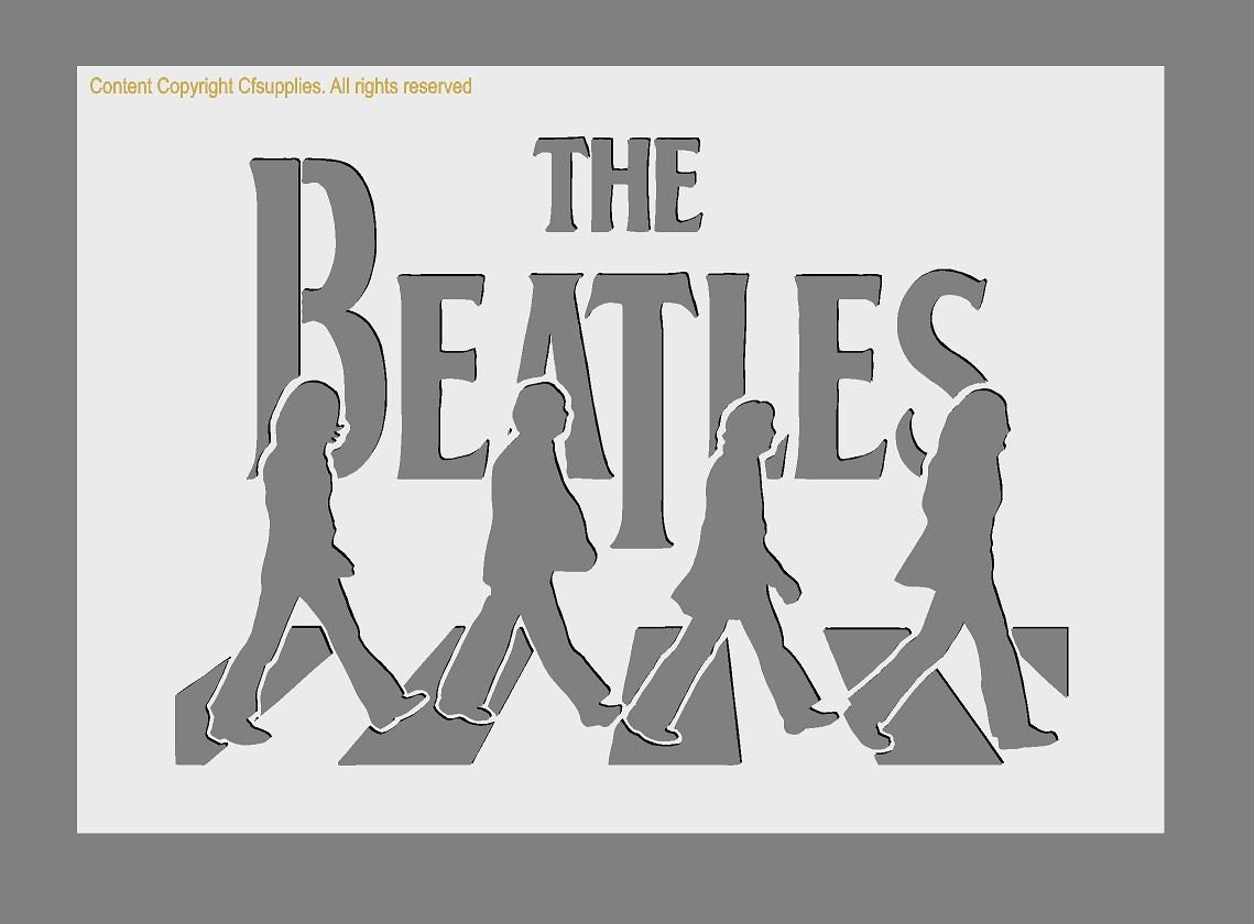 Pop Icon Logo Mylar Stencil 'Abbey Road Zebra Crossing' in A3/A4/A5 sheet sizes Thicker 190 micron reusable Painting Airbrush Decor (2)
