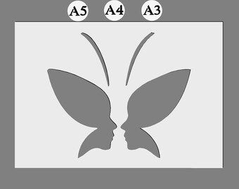 Butterfly Faces Mylar Stencil: Reusable DIY Craft Decor