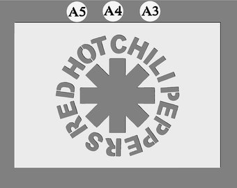 Red Hot Chilli Peppers Mylar Stencil in A3/A4/A5 sheet sizes Thicker 190 micron reusable Painting Airbrush Decor, Wall Art
