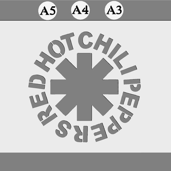 Red Hot Chilli Peppers Mylar Stencil in A3/A4/A5 sheet sizes Thicker 190 micron reusable Painting Airbrush Decor, Wall Art