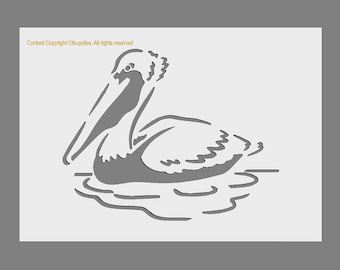 Plantilla de pelícano: reutilizable, 190 micras, para decoración DIY