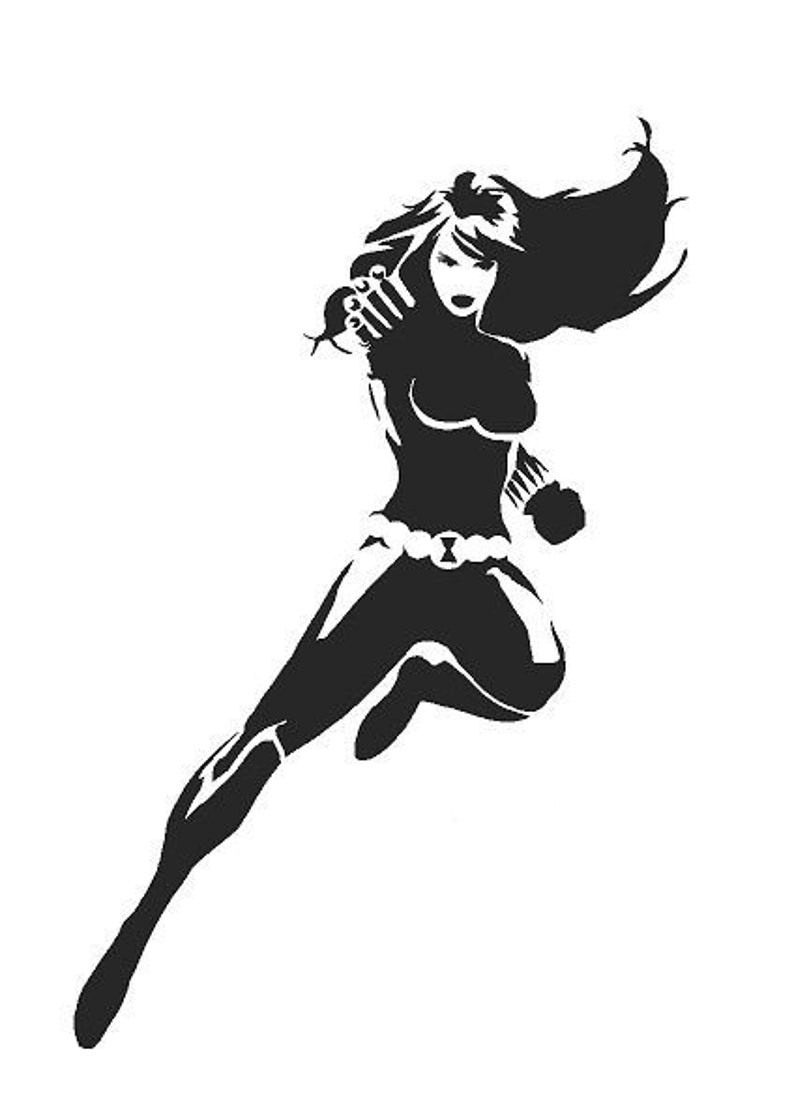 Black Widow Marvel Theme Polyester Stencils In A3a4a5 Sheet Etsy