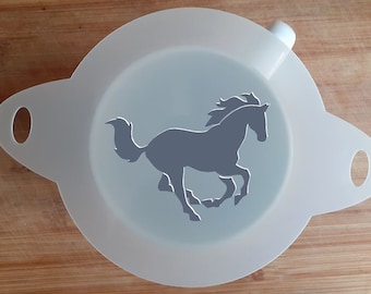 110mm Mylar Stencil  'Galloping Horse' Cookie, Cake, Coffee Duster Stencil, Face paint, 190 micron reusable Painting Craft Stencil Food Safe