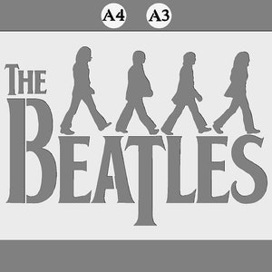 Pop Icon Mylar Stencil in A3/A4 sheet sizes &#39;Fab 4&#39; John, Paul, Ringo, George, Thicker 190 micron reusable Painting Airbrush Decor (2)