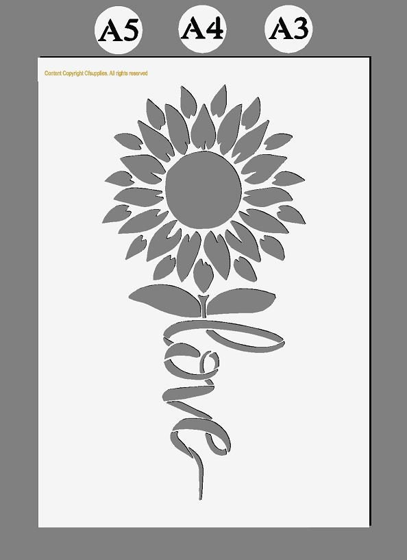 Sunflower of Love Mylar Stencil in A3/A4/A5 Sheet Sizes - Etsy