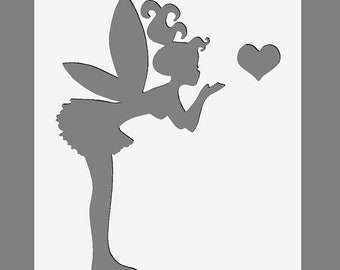 Love Fairy Stencil | Mylar Stencil for Walls, Fabrics, Furniture, Nurseries, Bedrooms, Reusable, Washable A5/A4/A3 Stencil Sizes 190 micron