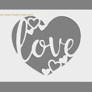 Love Hearts | Vintage French Stencil | Shabby Chic Paint Stencil for Walls, Fabrics, Furniture, Reusable, Washable A5/A4/A3 stencil sizes
