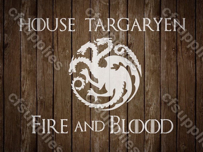 Game of Thrones Polyester Stencils 'House Targaryen' | Etsy