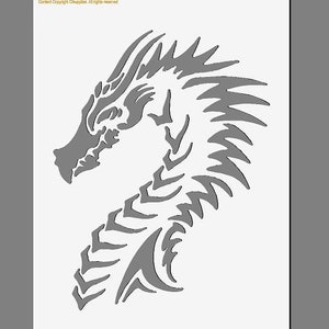 Szablon Dragon Head w formacie arkusza A3/A4 | Grubszy 190 mikronów | wielokrotnego użytku dekoracja aerografem (2)