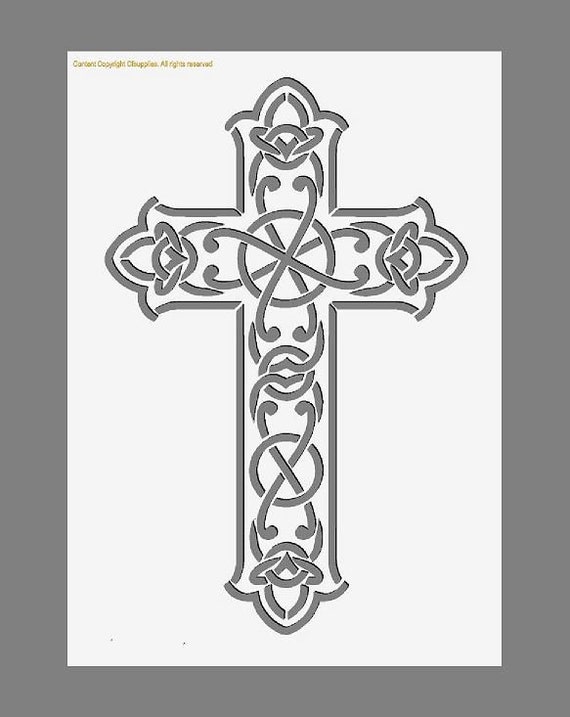 Gothic Cross Plastic Stencil in A3/A4/A5 Sheet Sizes Thicker | Etsy UK