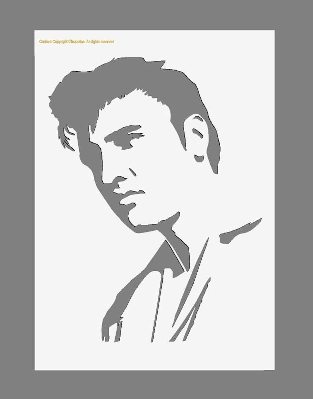 Elvis Presley Stencil Celebrity Art in A3/A4/A5 Sheet Sizes Thicker 190